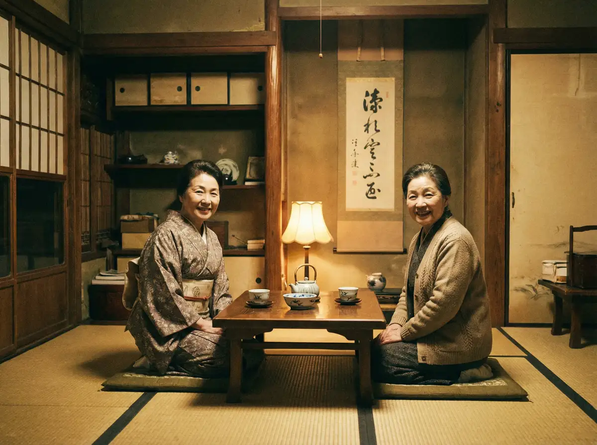 两位优雅的 【小甜豆】小甜豆影视官方入口 | 热点黑料小甜豆分享平台 在日式茶室中品茶交谈